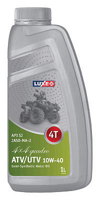 Моторное масло LUXE QUADRO 4X4 10W-40 API SJ, JASO-MA-2 полусинтетическое 1л