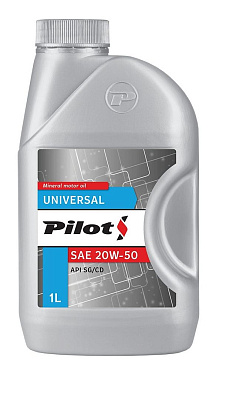 Моторное масло PILOTS 20W-50 SG/CD минеральное 1л
