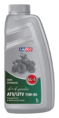 Масло трансмиссионное LUXЕ QUADRO 4X4 API GL-5 75W-90 полусинтетическое 1л