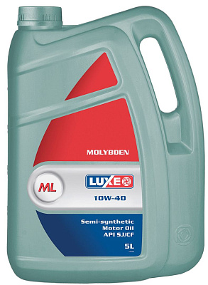 Моторное масло LUXE МОЛИБДЕН (MOLYBDEN) 10W-40 SJ/CF полусинтетическое 5л