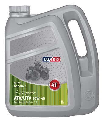 Моторное масло LUXE QUADRO 4X4 10W-40 API SJ, JASO-MA-2 полусинтетическое 4л